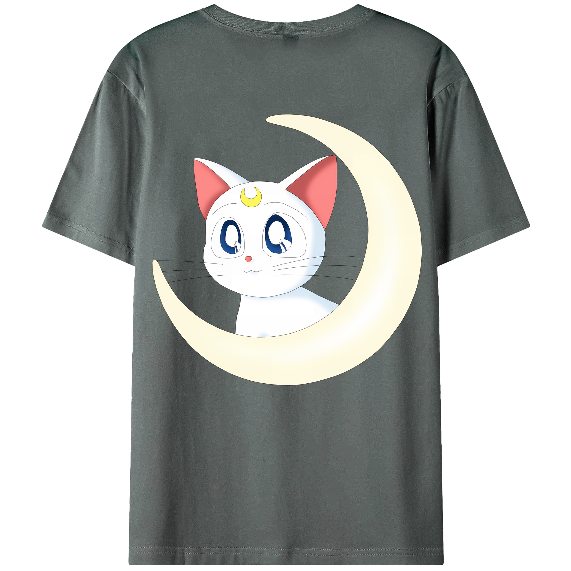 （画像用） 美少女戦士セーラームーン Sailor Moon 綿100％ メンズ半袖Tシャツ（バックプリント） 通気性